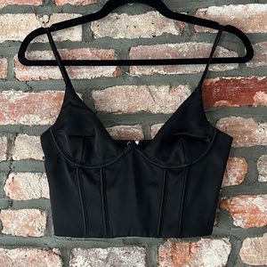 Whitefox Black Satin Corset